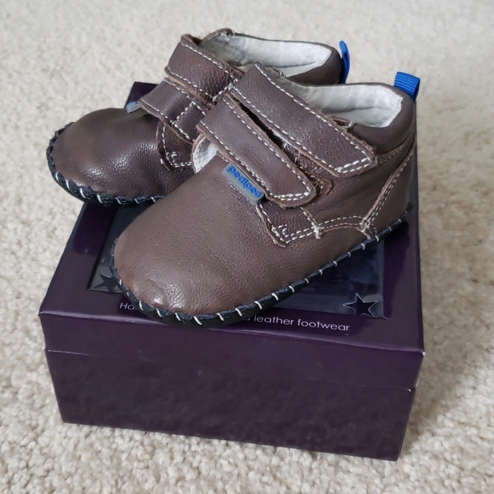Pediped Lionel dark brown boots 6-12 months